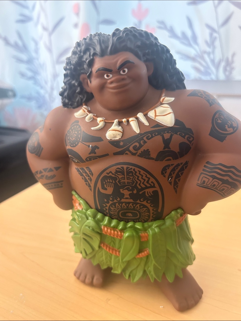 Moana Maui Figural Toy with Tribal Tattoos and Leaf Skirt